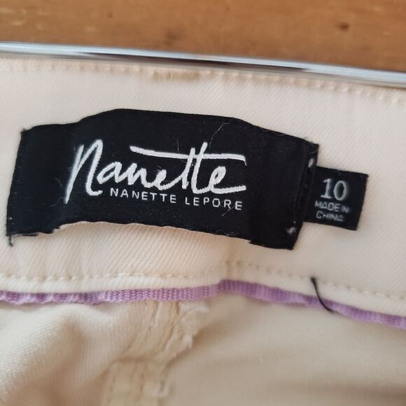 Nanette Lepore Size 10 Cream Capris Pants - Picture 5 of 8